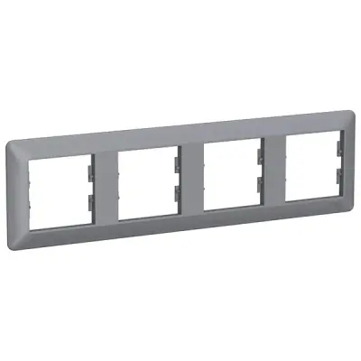 Schneider Electric - EPH5805462 - Asfora EM 4-gang Horizontal Frame Steel - 1