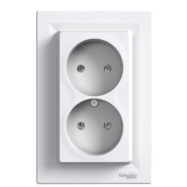 Schneider Electric - EPH9700121 - İkili topraksız priz,beyaz - 1