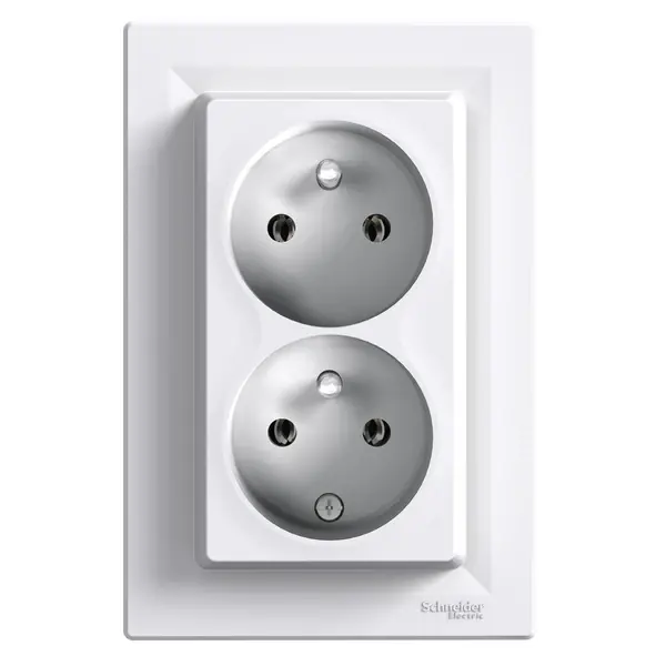 Schneider Electric - EPH9800121 - Asfora Double SO pin-earth CZ std white - 1