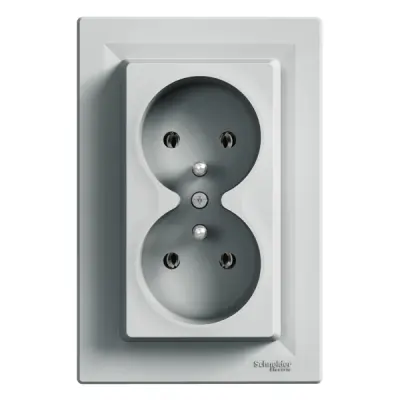 Schneider Electric - EPH9800261 - Asfora Double SO pin-earth PL std alum. - 1