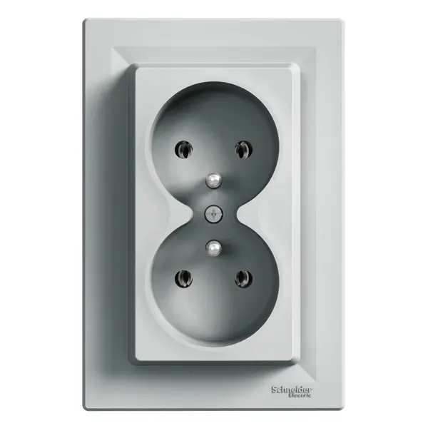 Schneider Electric - EPH9800261 - Asfora Double SO pin-earth PL std alum. - 1