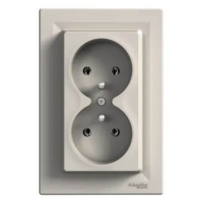 Schneider Electric - EPH9800269 - Asfora Double SO pin-earth PL std bronz - 1