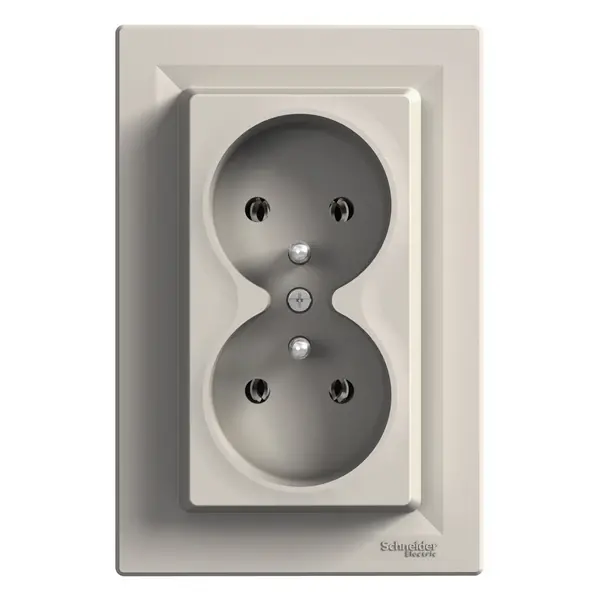 Schneider Electric - EPH9800269 - Asfora Double SO pin-earth PL std bronz - 1