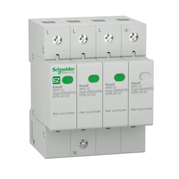 Schneider Electric - EZ9L33720 - Easy9 Surge Arrestor T2 3P-N 20kA 400V - 1