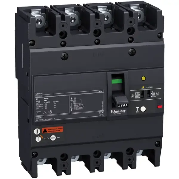 Schneider Electric - EZCV250H4200 - EasyPact EZCV250H 4P 36KA 400/415V 200A - 1