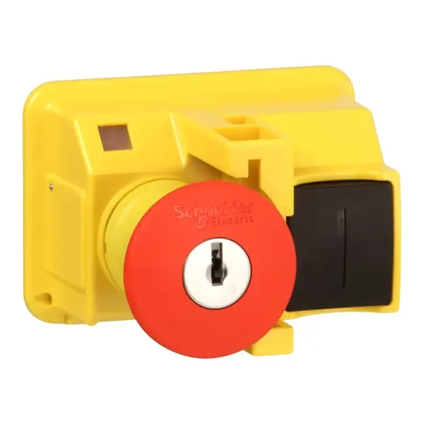 Schneider Electric - GV2K021 - RED MUSHROOM HD STOP +KEY - 1