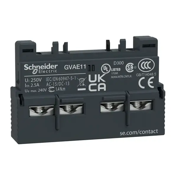 Schneider Electric - GVAE11 - TeSys GV2 & GV3 - aux contact - 1 NO + 1 - 1