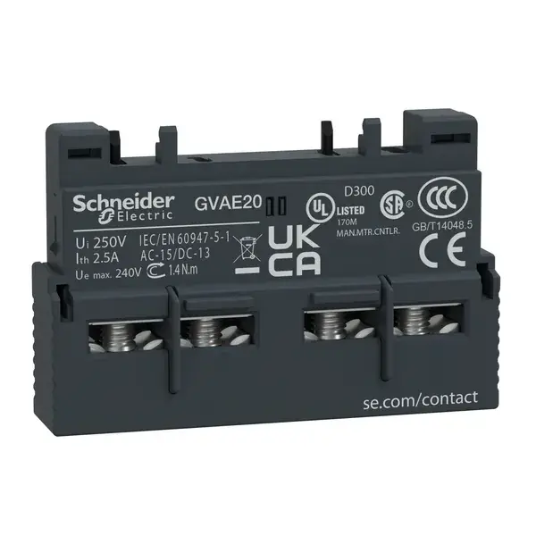 Schneider Electric - GVAE20 - GV2 GV3 AUXILIARY N/O N/O TOP - 1