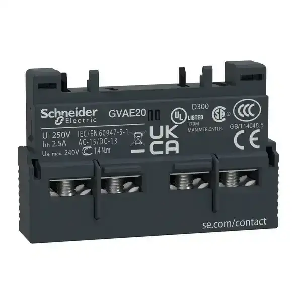 Schneider Electric - GVAE20 - GV2 GV3 AUXILIARY N/O N/O TOP - 1