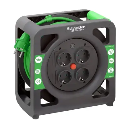 Schneider Electric - IMT33135 - Cable reel 15m HO5VVF 3G1.0 IP20 Schuko - 1