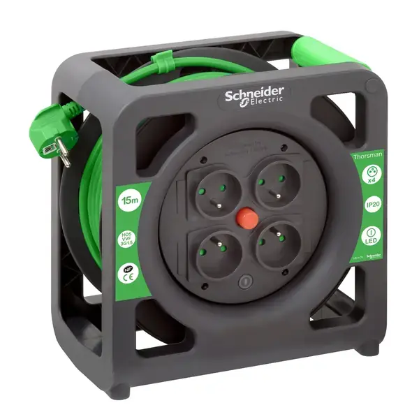 Schneider Electric - IMT33139 - Cable reel 15m HO5VVF 3G1.5 IP20 Contour - 1