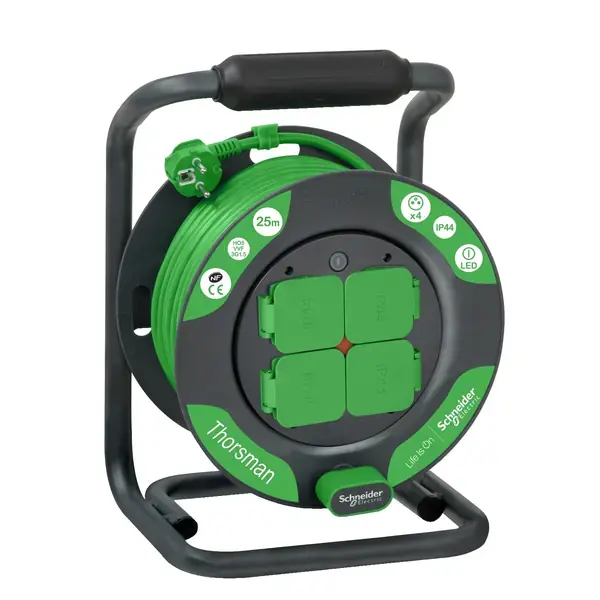 Schneider Electric - IMT33145 - Cable reel 25m HO5VVF 3G1.5 IP44 Contour - 1