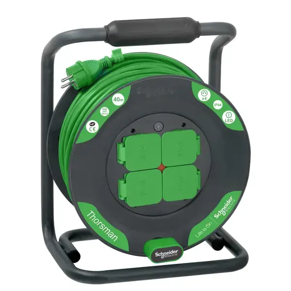 Schneider Electric - IMT33156 - Cable reel 40m HO5VVF 3G1.5 IP44 Contour - 1