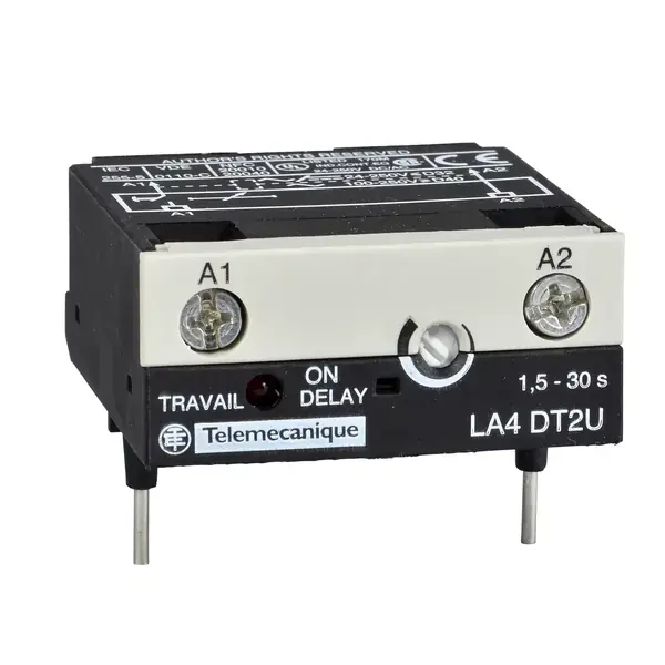 Schneider Electric - LA4DT0U - ELECTRONIC TIMER DELAY ON 0.1 - 2SEC - 1
