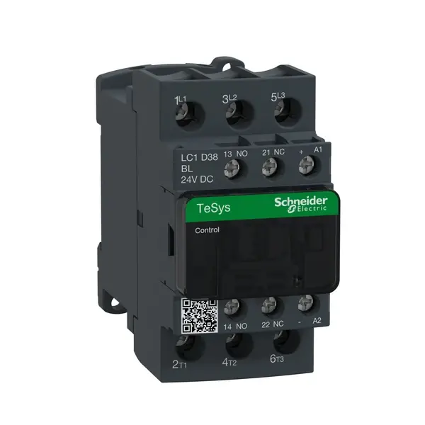 Schneider Electric - LC1D38BL - TeSys D contactor 3P AC3 38A 24V DC coil - 1