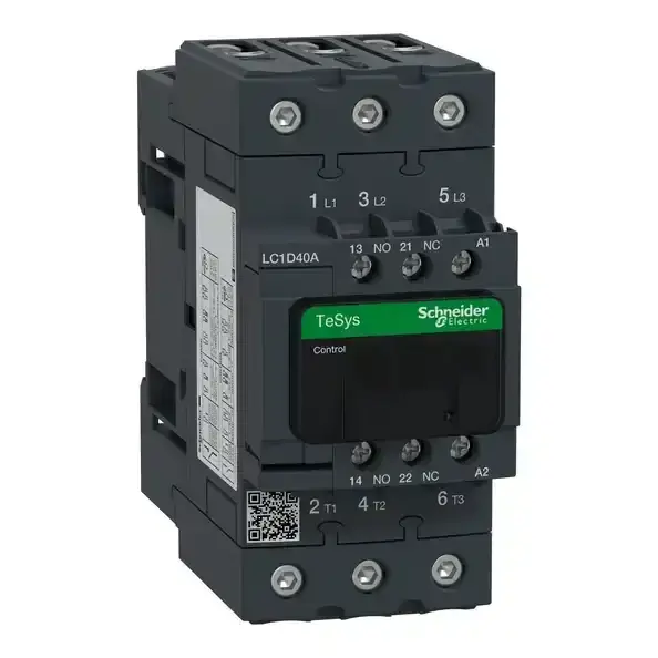 Schneider Electric - LC1D40AB7 - TeSys D contactor 3P AC3 40A 24V AC coil - 1