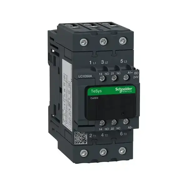 Schneider Electric - LC1D50ABD - TeSys D contactor 3P AC3 50A 24V DC coil - 1