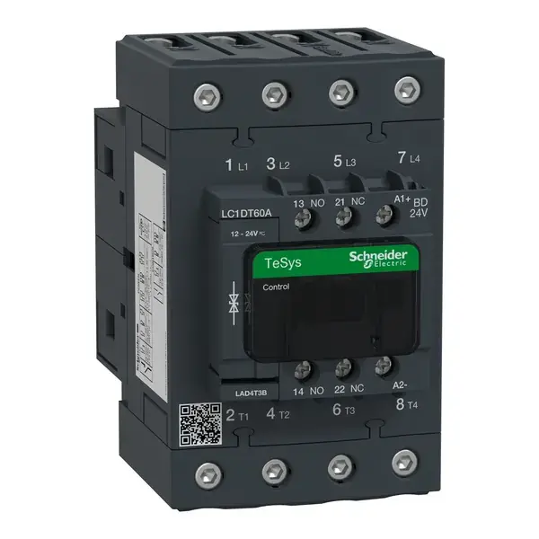 Schneider Electric - LC1DT60ABD - TeSys D contactor 4P AC1 60A 24V DC coil - 1