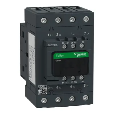 Schneider Electric - LC1DT80AB7 - TeSys D contactor 4P AC1 80A 24V AC coil - 1