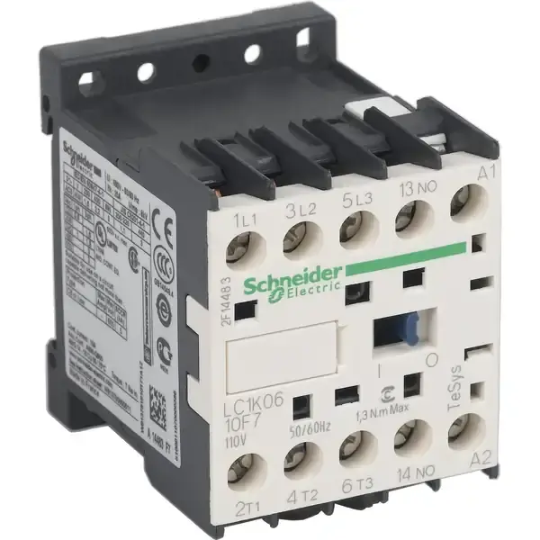 Schneider Electric - LC1K0610F7 - 3P CONT 6A AC3 2.2KW 1NO 110VAC COIL - 1