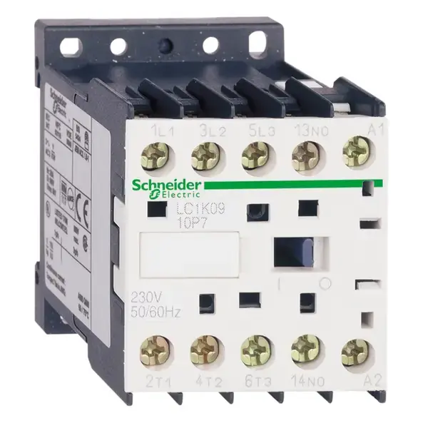 Schneider Electric - LC1K0901F7 - TeSys K contactor 3P AC3 9A 110V AC coil - 1