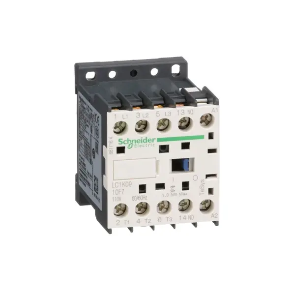 Schneider Electric - LC1K0910F7 - 3P CONTACTOR 9A AC3 4KW 1NO 110VAC COIL - 1