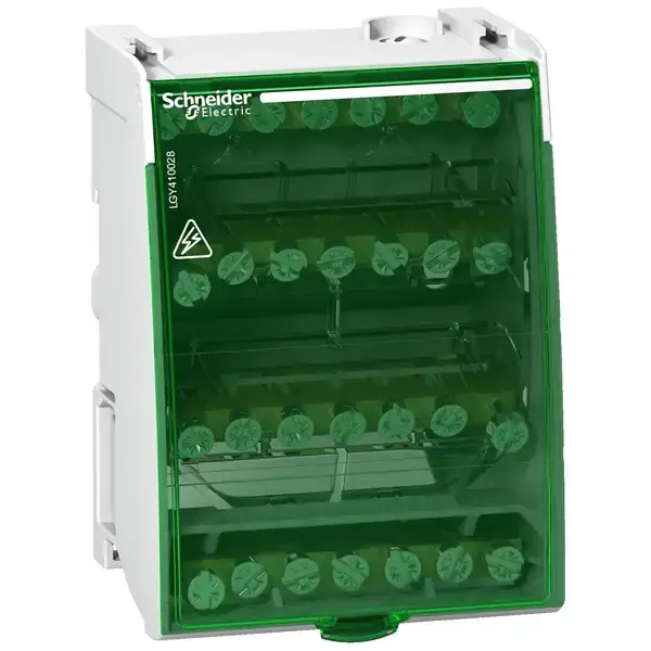 Schneider Electric - LGY410028 - SCREW DISTRIBUTION BLOCK 4P 100A 28HOLES - 1