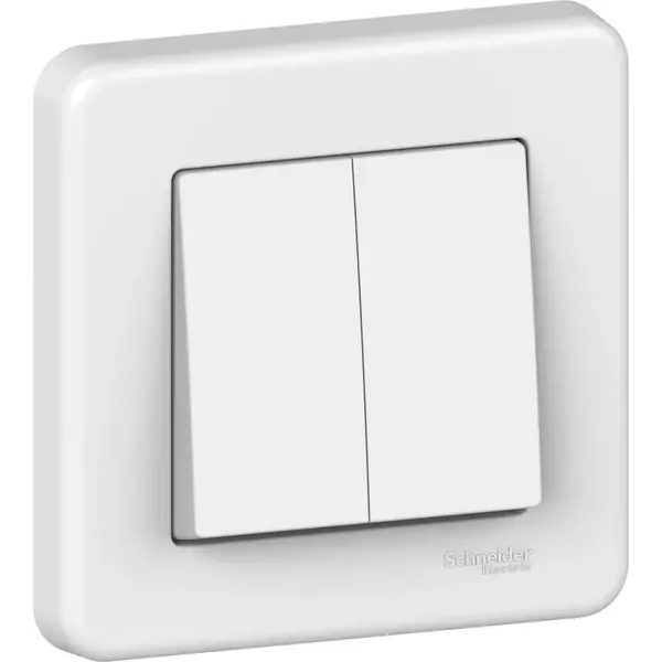 Schneider Electric - LNA0300321 - Leona Double 1-way Switch White - 1
