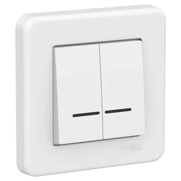 Schneider Electric - LNA2000321 - Leona Double 1-way Switch w/Loc.L. White - 1