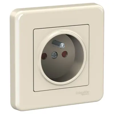 Schneider Electric - LNA2800223 - Leona Pin-earth S.O. w/Shutter Cream - 1