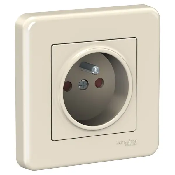 Schneider Electric - LNA2800223 - Leona Pin-earth S.O. w/Shutter Cream - 1