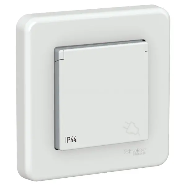 Schneider Electric - LNA2800521 - Leona Pin-e. S.O. IP44 w/ lid w/shtt Wht - 1