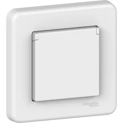Schneider Electric - LNA3100221 - Leona Side-earth S.O. w/Shtr&Lid Wht - 1