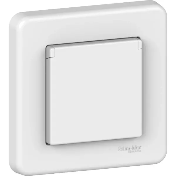 Schneider Electric - LNA3100221 - Leona Side-earth S.O. w/Shtr&Lid Wht - 1