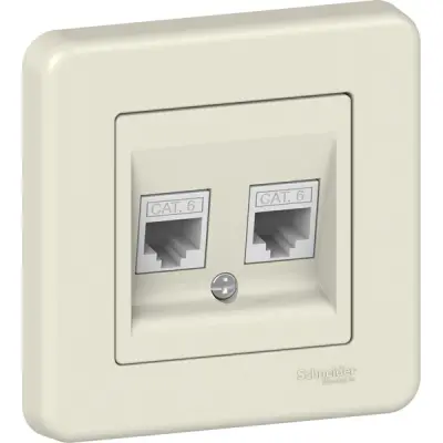 Schneider Electric - LNA4800123 - Leona Double RJ45 Cat6 UTP Cream - 1