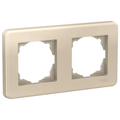 Schneider Electric - LNA5800224 - Leona 2-gang Horzntl Frm Metallic Beige - 1