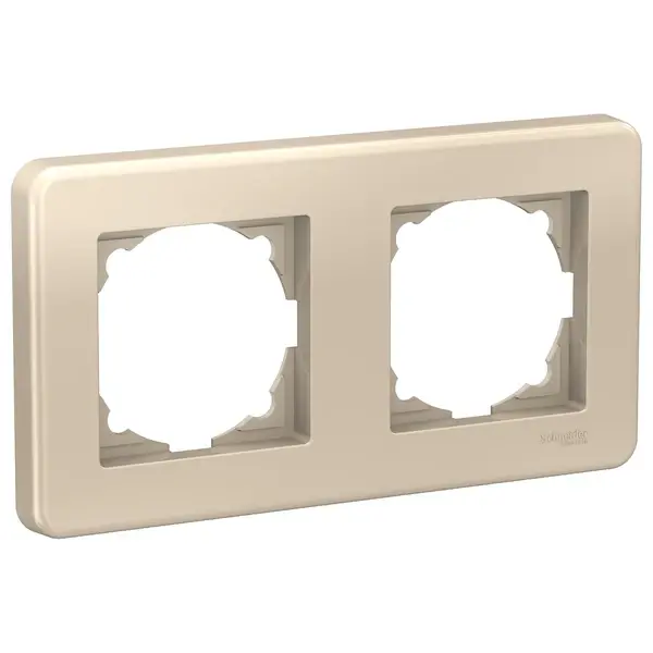 Schneider Electric - LNA5800224 - Leona 2-gang Horzntl Frm Metallic Beige - 1