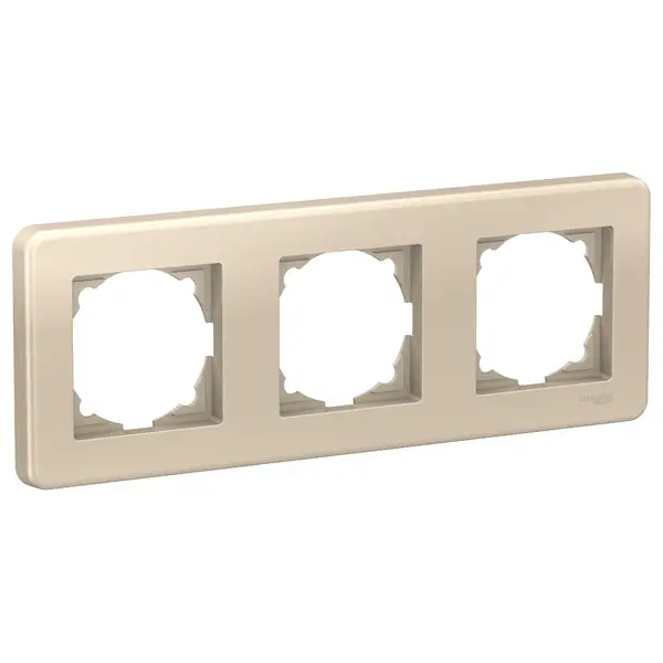 Schneider Electric - LNA5800324 - Leona 3-gang Horzntl Frm Metallic Beige - 1