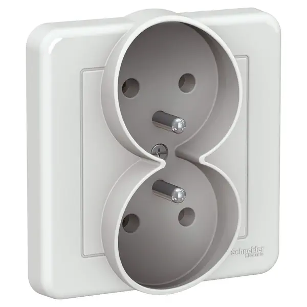 Schneider Electric - LNA9800221 - Leona Double S.O. w/shutters White - 1