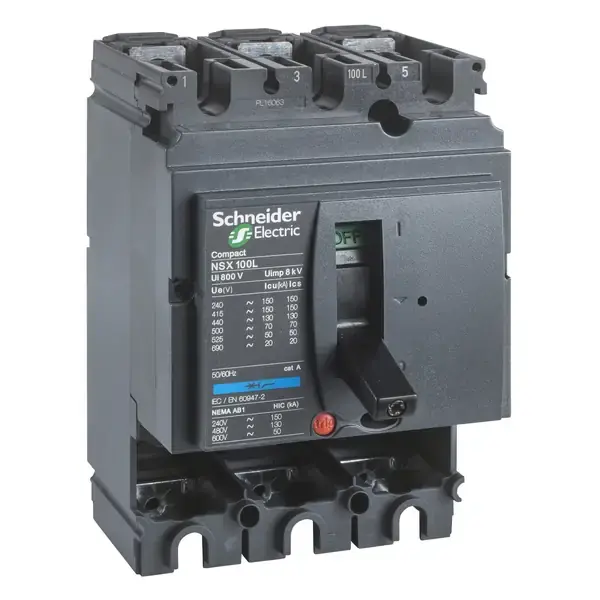 Schneider Electric - LV429005 - 3P NSX100L WITHOUT TRIP UNIT COMPACT CI - 1