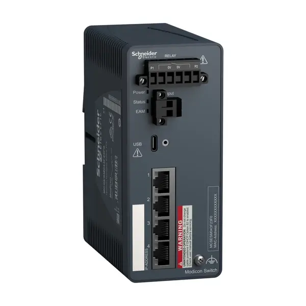 Schneider Electric - MCSESM043F23F0 - Modicon Managed Switch 4TX - 1