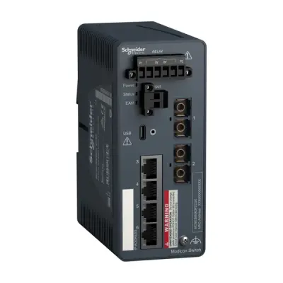 Schneider Electric - MCSESM063F2CS0 - Modicon Managed Switch 4TX/2FX-SM - 1