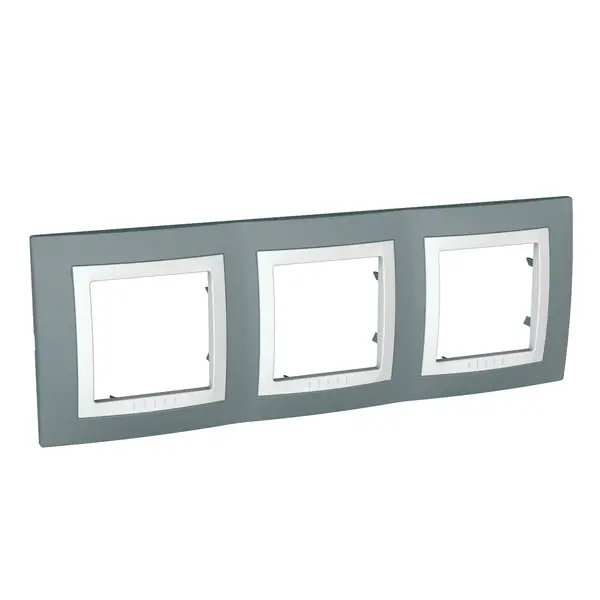 Schneider Electric - MGU2.006.858 - 3gang c. frame Technical grey-White - 1
