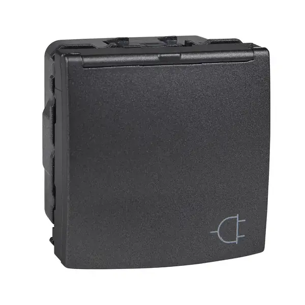 Schneider Electric - MGU3.037.12TA - Unica Side-E. SO w/Shut. Lid 2m Graphite - 1