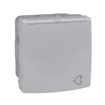 Schneider Electric - MGU3.037.18TA - Unica Side-E. SO w/ Shut. Lid 2m White - 1