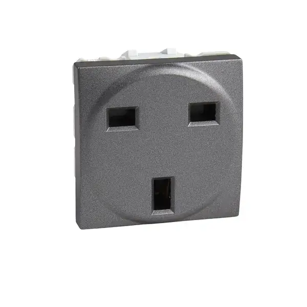Schneider Electric - MGU3.045.12 - İngiliz tipi priz, 13A, 2P+T, grafit - 1