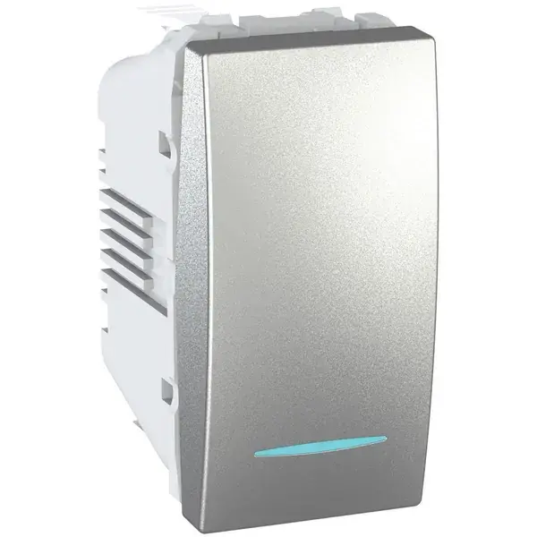 Schneider Electric - MGU3.101.30N - Unica One-way Sw. w/Loc.Light 1m Alum - 1
