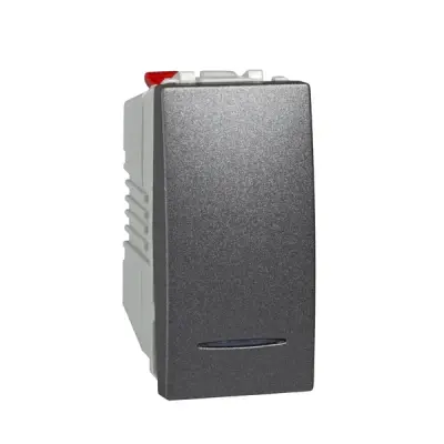 Schneider Electric - MGU3.106.12N - Unica Push-bttn w/Loc.Light 1m Graphite - 1