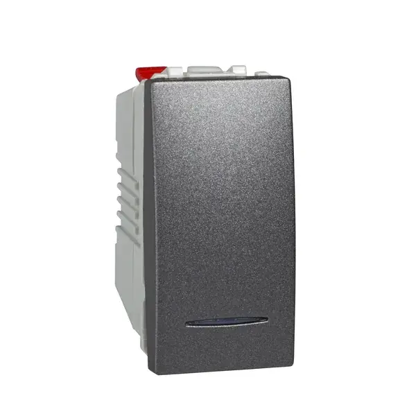 Schneider Electric - MGU3.106.12N - Unica Push-bttn w/Loc.Light 1m Graphite - 1