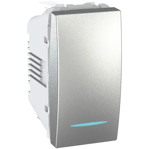 Schneider Electric - MGU3.106.30N - Unica Push-button w/ Loc. Light 1m Alum - 1